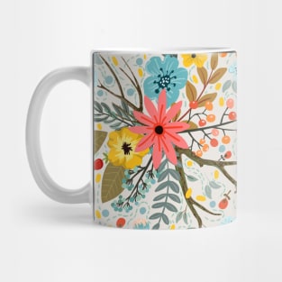 Artistic Painted Pattern of Flowers Mug